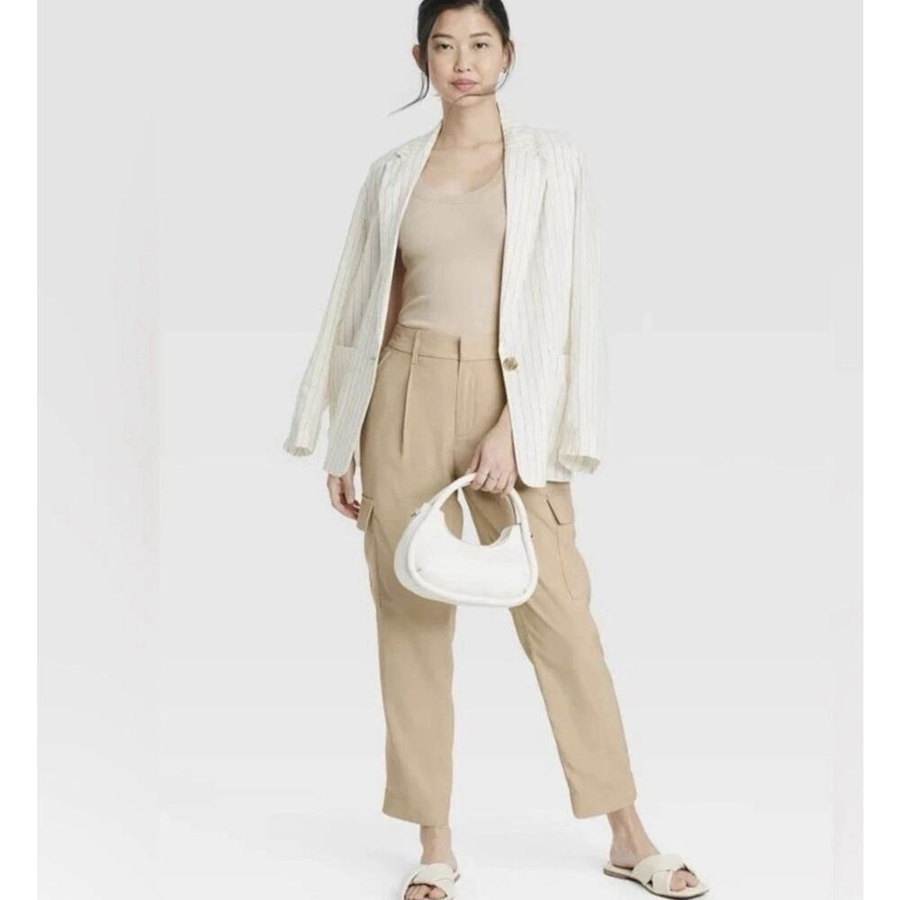 A New Day Tapered Ankle Cargo Pants Tan Women's 10 Nwot